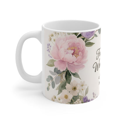 Fearfully & Wonderfully Made Mug — Psalm 139:14 Floral Ceramic Coffee Cup