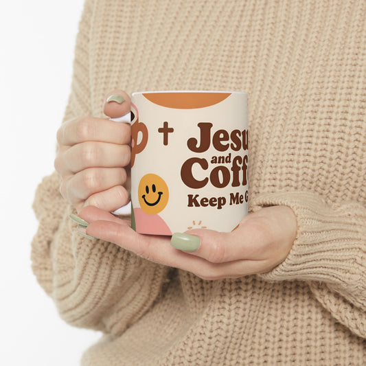 Jesus and Coffee Keep Me Going Mug | Christian Coffee Cup