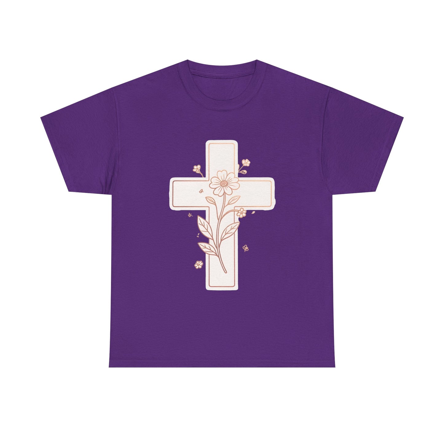 Floral Cross Tee — Delicate Bloom Christian T-Shirt