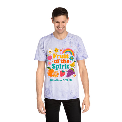 Fruit of the Spirit T-Shirt — Retro Rainbow & Fruit Christian Tee (Galatians 5:22-23)