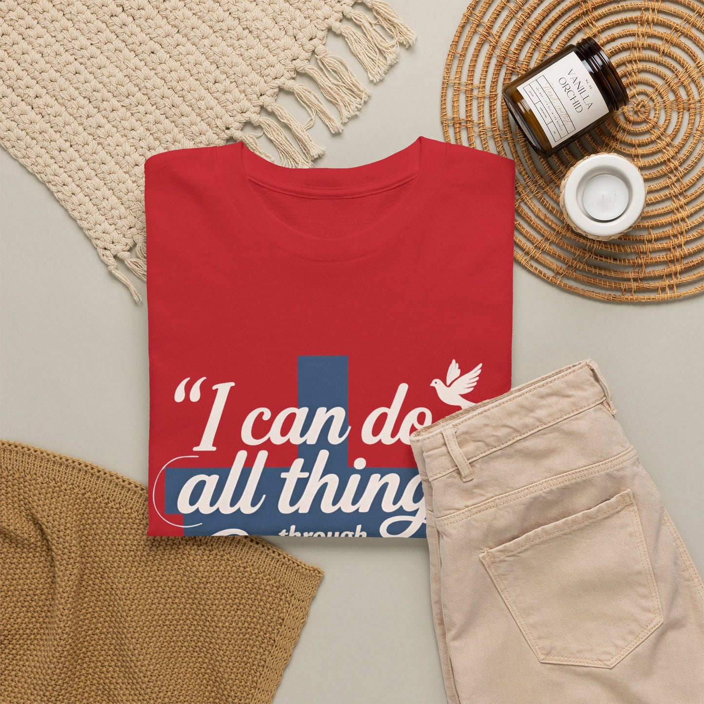 Philippians 4:13 Cotton Tee — "I Can Do All Things" Christian Prayer T-Shirt