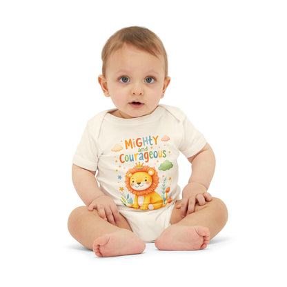 Mighty and Courageous Lion Infant One‑Piece Bodysuit | Perfect Gift for Baby Showers | Birthday Gifts
