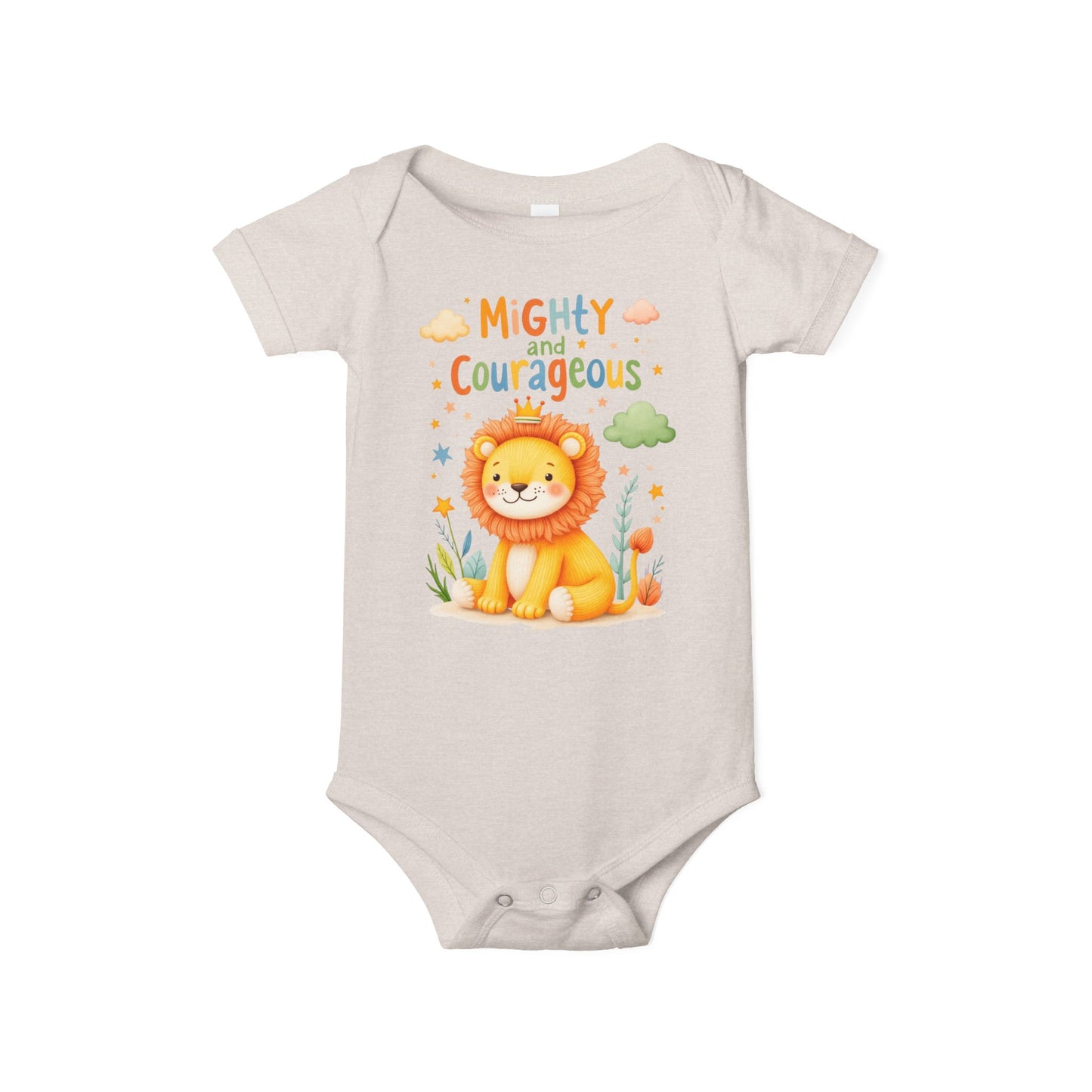 Mighty and Courageous Lion Infant One‑Piece Bodysuit | Perfect Gift for Baby Showers | Birthday Gifts