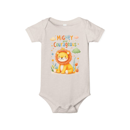 Mighty and Courageous Lion Infant One‑Piece Bodysuit | Perfect Gift for Baby Showers | Birthday Gifts