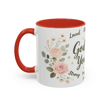 Christian Coffee Mug - "God Says You Are" Floral Inspirational Mug (11/15oz)