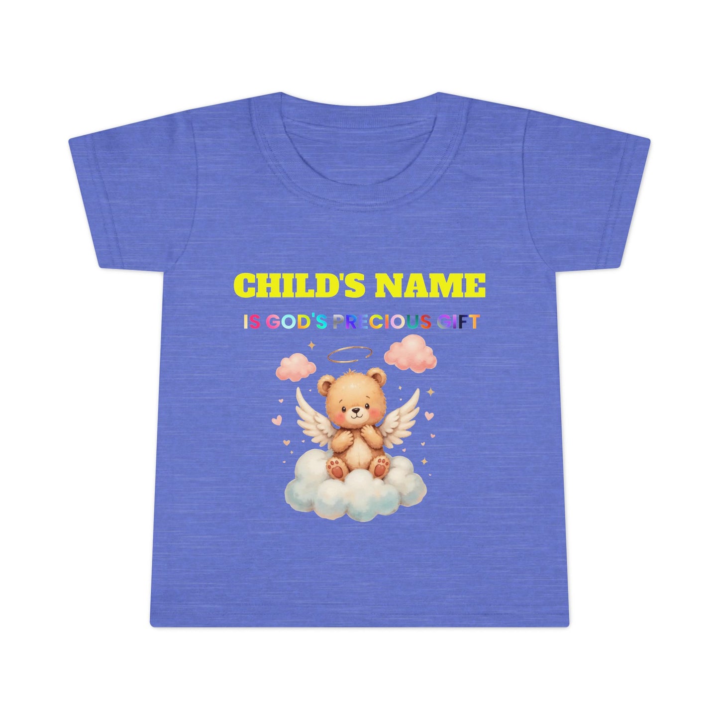 Toddler T-Shirt — Personalized "Child's Name Is God’s Precious Gift" Angel Bear Tee