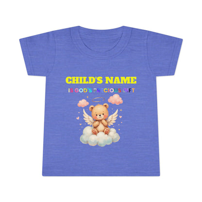 Toddler T-Shirt — Personalized "Child's Name Is God’s Precious Gift" Angel Bear Tee
