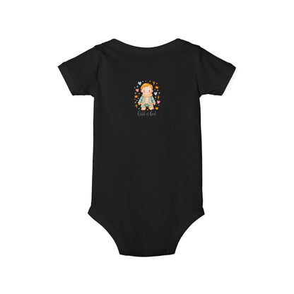 Infant One-Piece Bodysuit — Cute Little Girl Illustration "Hello World" Baby Bodysuit