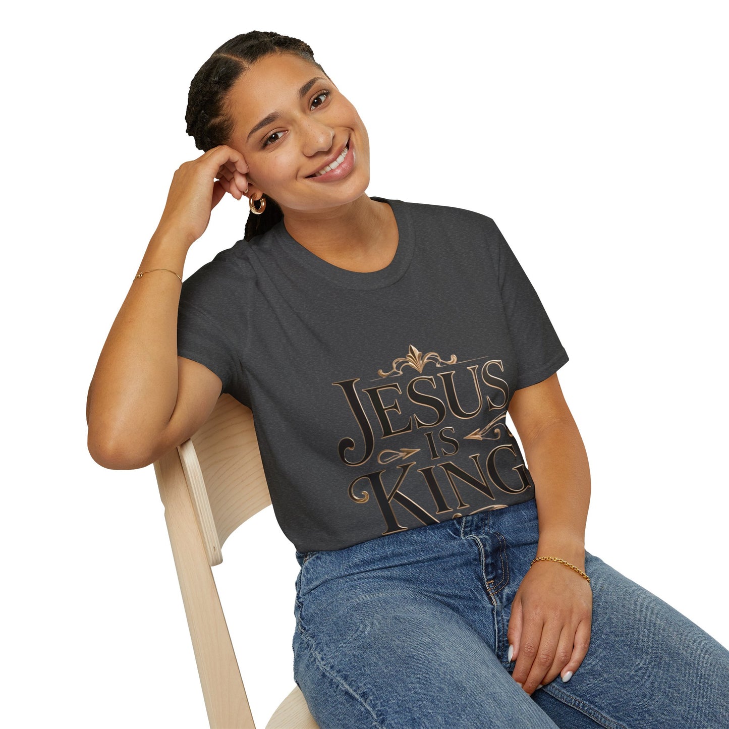Jesus Is King T-Shirt — Christian Faith Graphic Tee, Inspirational Worship Shirt