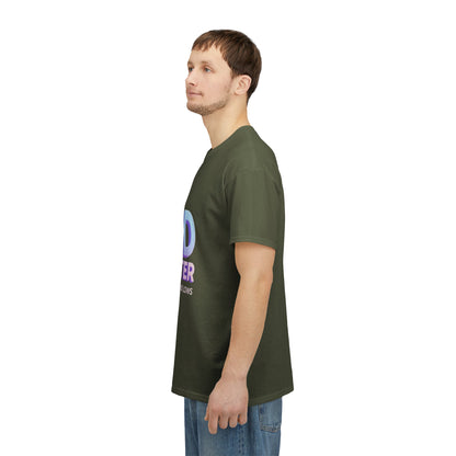 God Greater Gradient Tee — Soft Blue & Lilac Faith Shirt