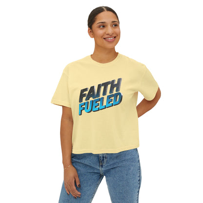 Faith Fueled Boxy Tee — Women's Inspirational Graphic Tee
