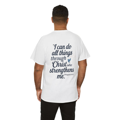 Inspirational Christian T-Shirt - "I Can Do All Things Through Christ" Bible Verse Tee