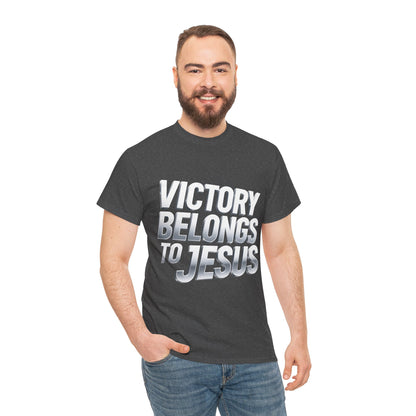 Victory Belongs to Jesus T-Shirt — Heavyweight Christian Faith Tee