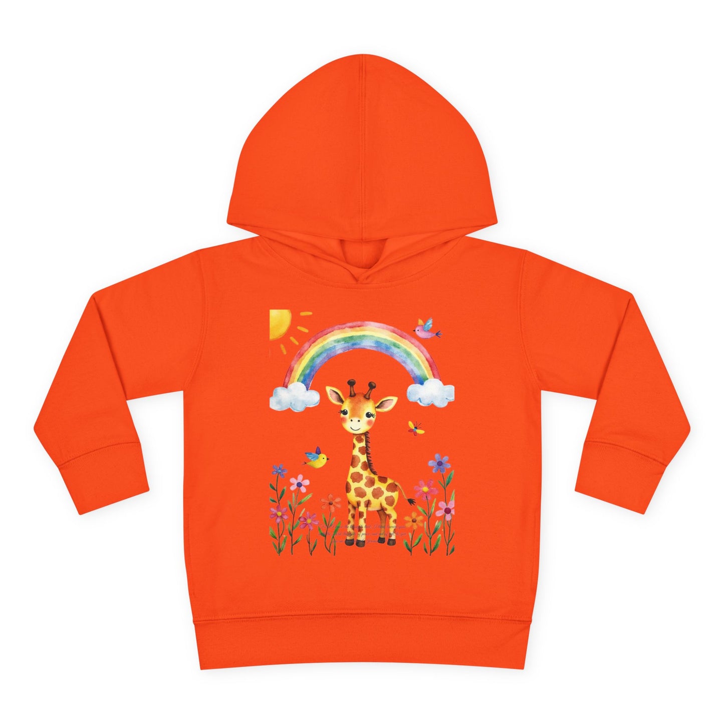 Toddler Hoodie — Giraffe Rainbow Floral Pullover