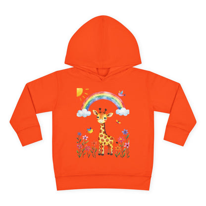 Toddler Hoodie — Giraffe Rainbow Floral Pullover
