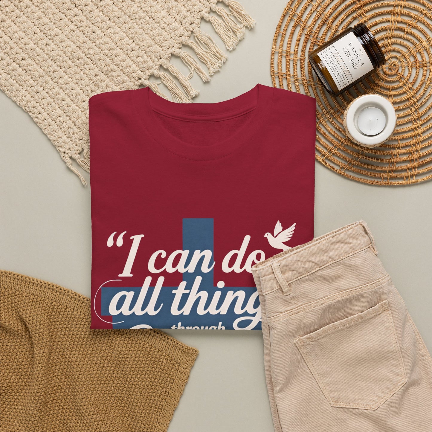 Philippians 4:13 Cotton Tee — "I Can Do All Things" Christian Prayer T-Shirt