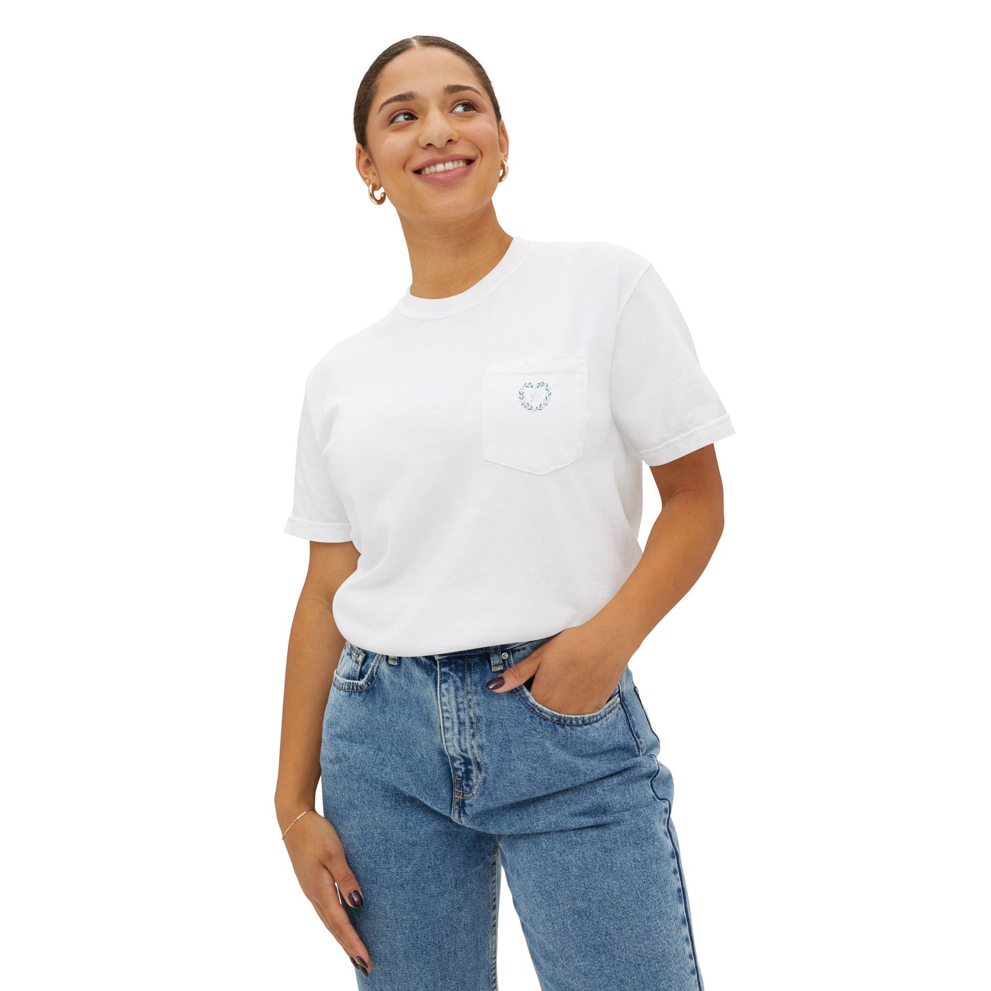 Pocket T-Shirt — Peace Dove Heart Back Graphic