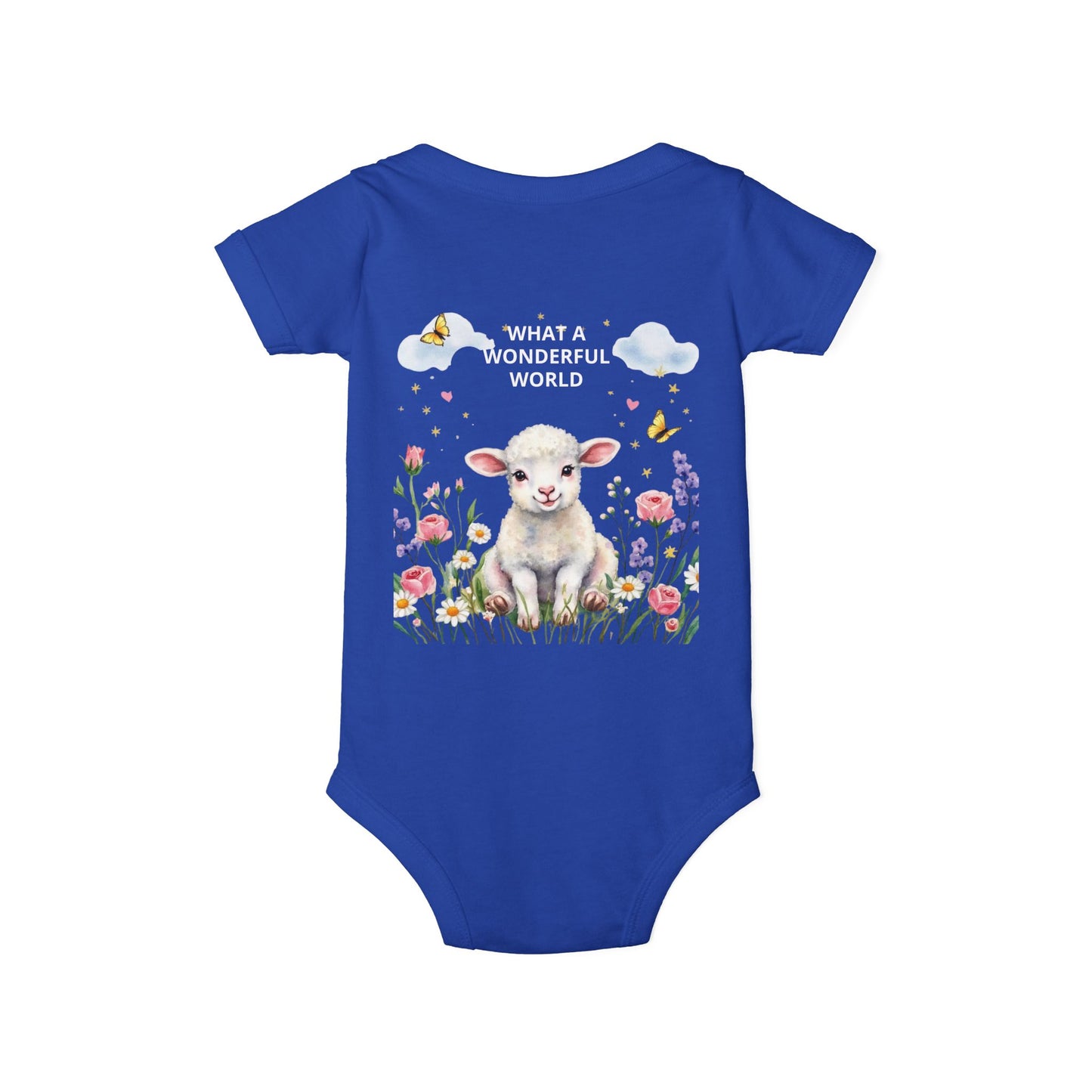 Infant Onesie - "God Made Me Special" Lamb Baby Bodysuit (What a Wonderful World)