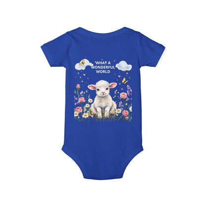 Infant Onesie - "God Made Me Special" Lamb Baby Bodysuit (What a Wonderful World)