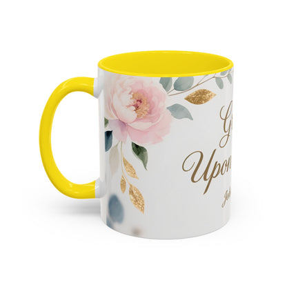 Grace Upon Grace Coffee Mug — Floral John 1:16 Scripture Accent Mug