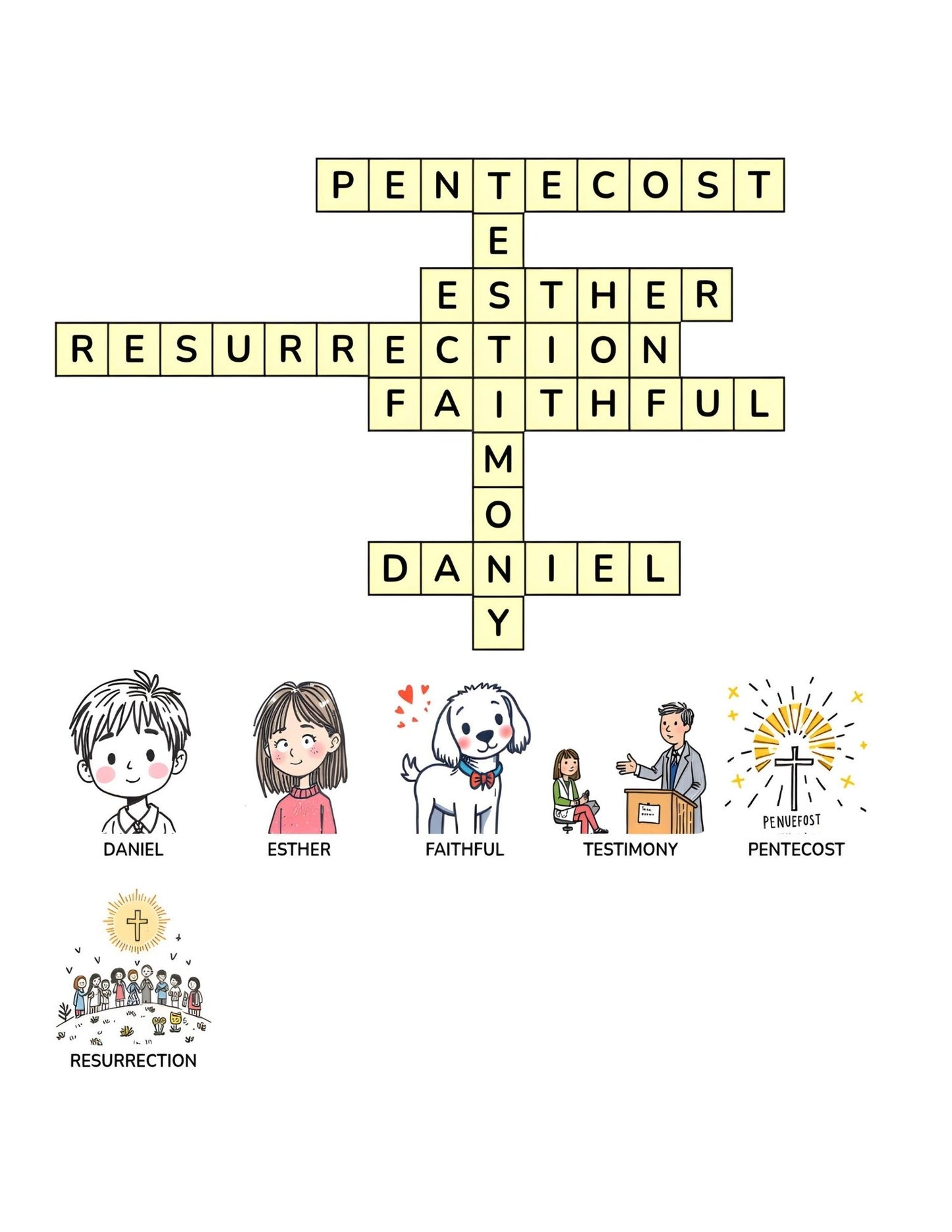 Faith & Wisdom Crosswords Puzzle for Kids | 25+ crossword puzzles | Large, Easy-To-Read layout (8.5 x 11 inches) | PDF Fili Digital Download
