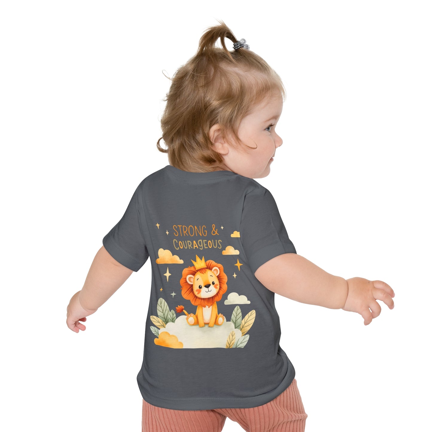 Strong & Courageous Lion Baby T-Shirt — Cute Nursery Tee for Baby Shower & Newborn