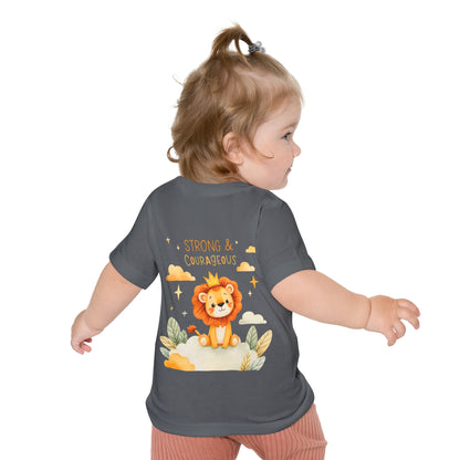 Strong & Courageous Lion Baby T-Shirt — Cute Nursery Tee for Baby Shower & Newborn