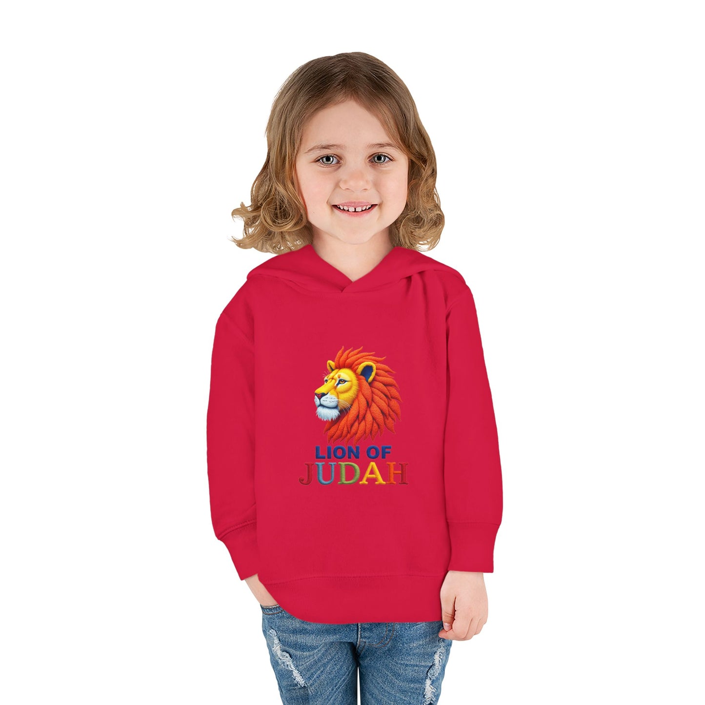 Lion of Judah Toddler Hoodie — Christian Kids Pullover with Colorful Lion Graphic