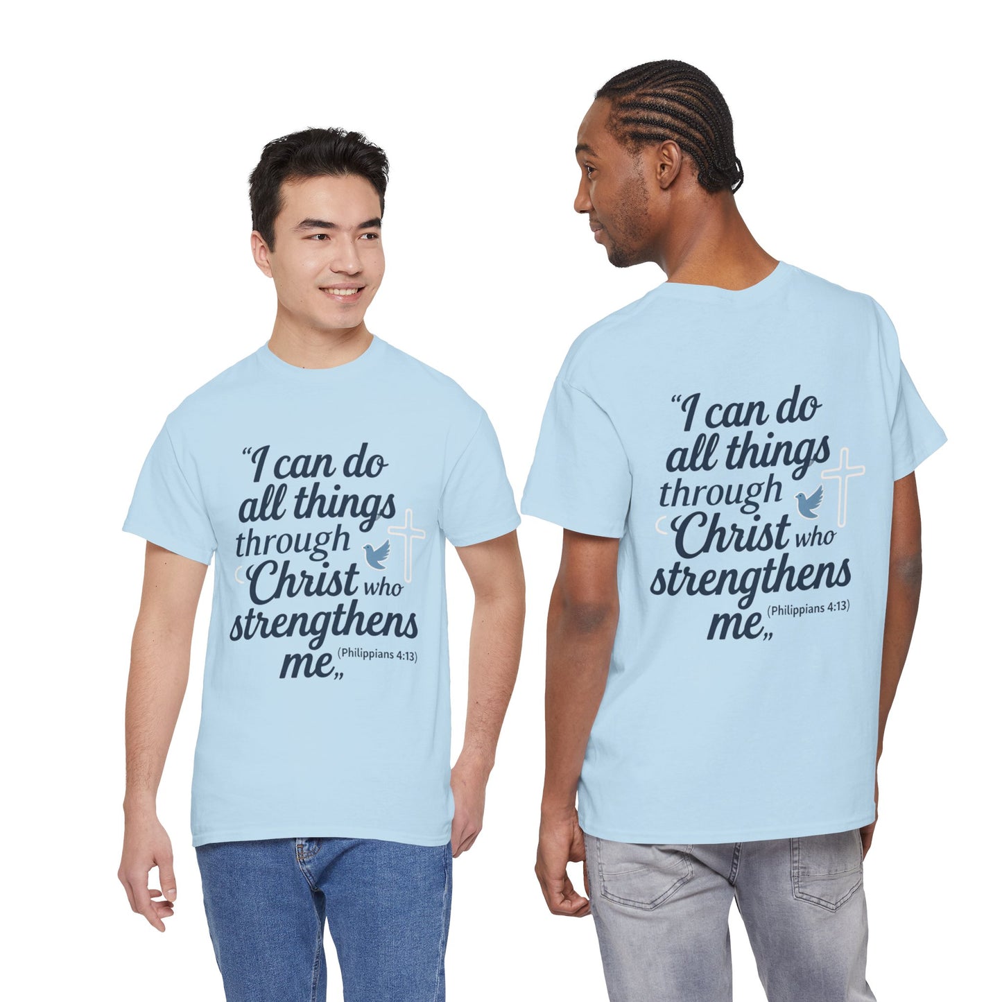 Inspirational Christian T-Shirt - "I Can Do All Things Through Christ" Bible Verse Tee