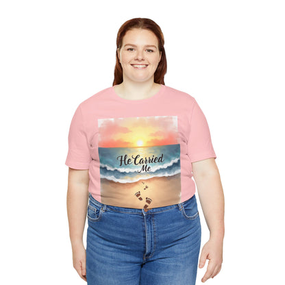 He Carried Me Scripture Tee | Inspirational Christian Faith Shirt