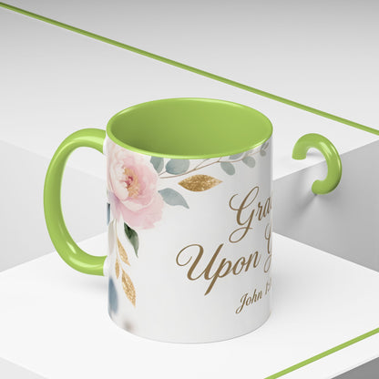 Grace Upon Grace Coffee Mug — Floral John 1:16 Scripture Accent Mug