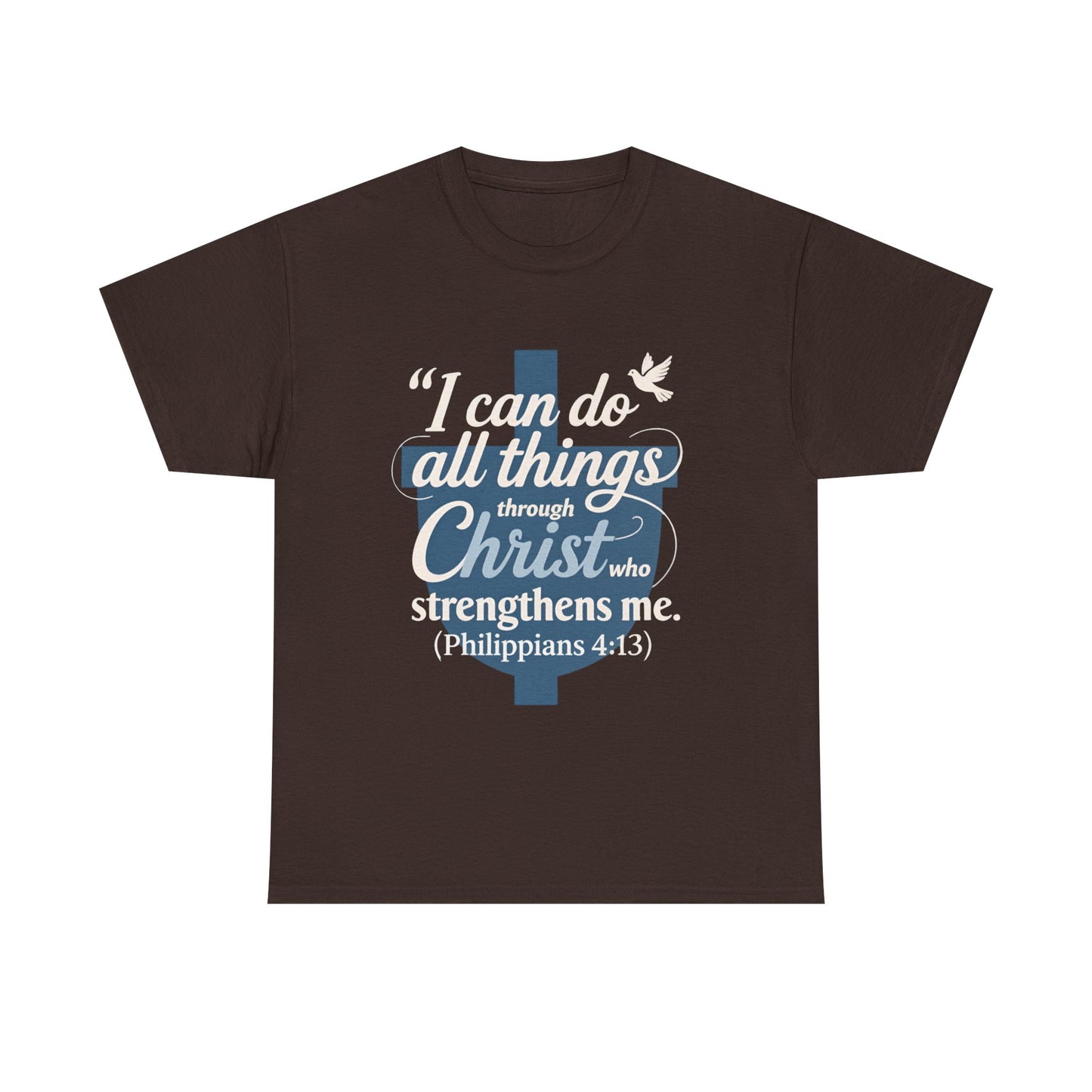 Philippians 4:13 Cotton Tee — "I Can Do All Things" Christian Prayer T-Shirt