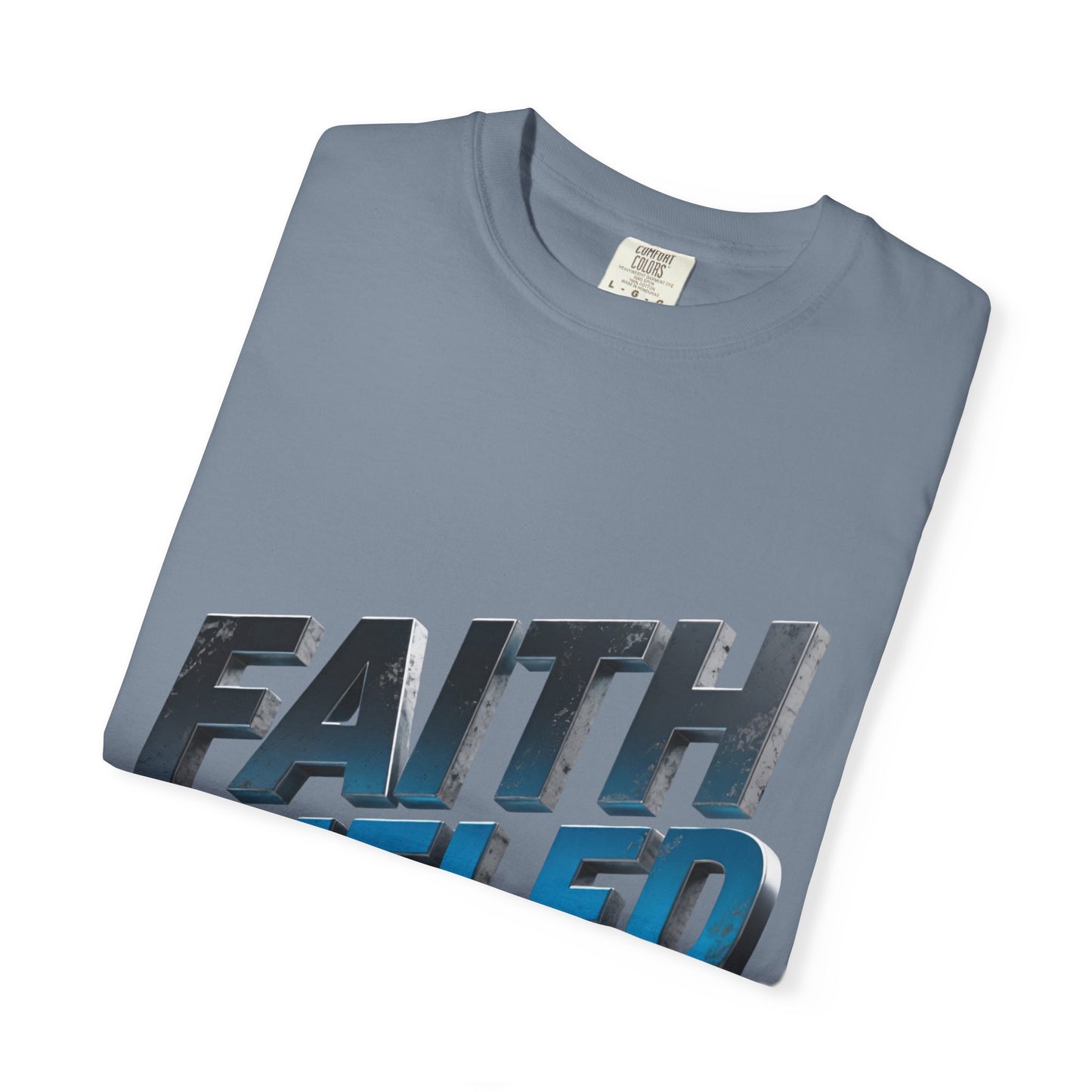 Faith Fueled Garment-Dyed Tee — Vintage Two-Tone Christian T-Shirt