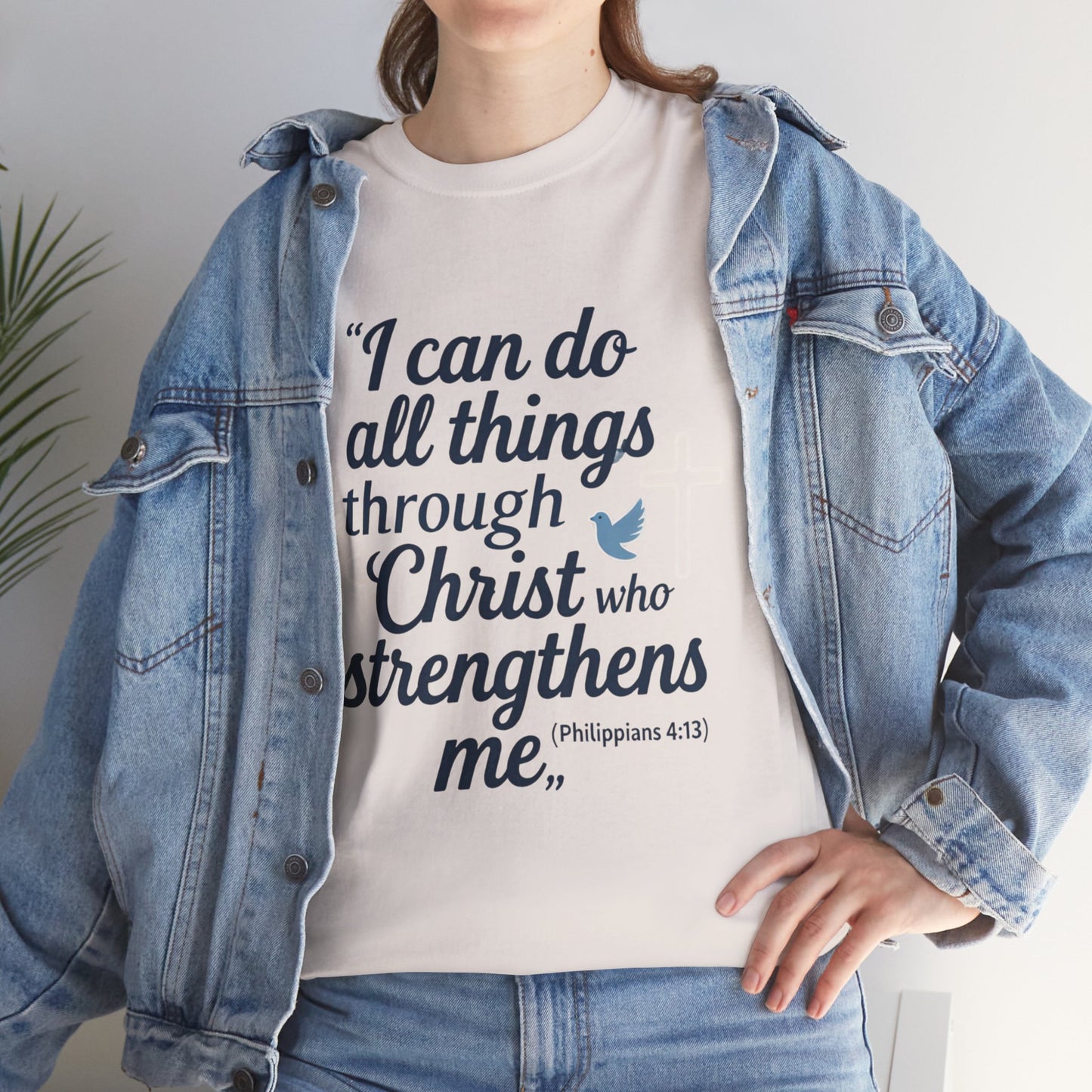 Inspirational Christian T-Shirt - "I Can Do All Things Through Christ" Bible Verse Tee