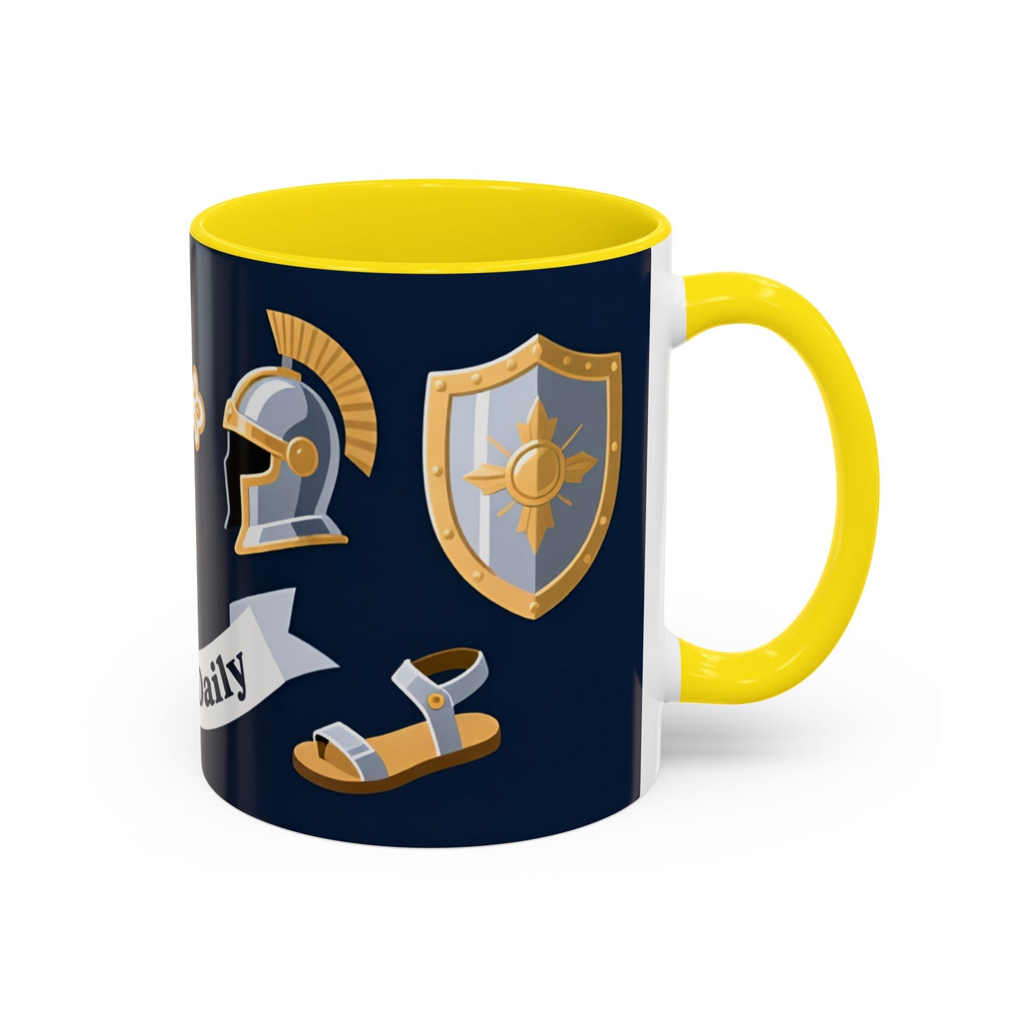 Christian Knight Coffee Mug — “Suit Up Daily” Accent Ceramic Mug