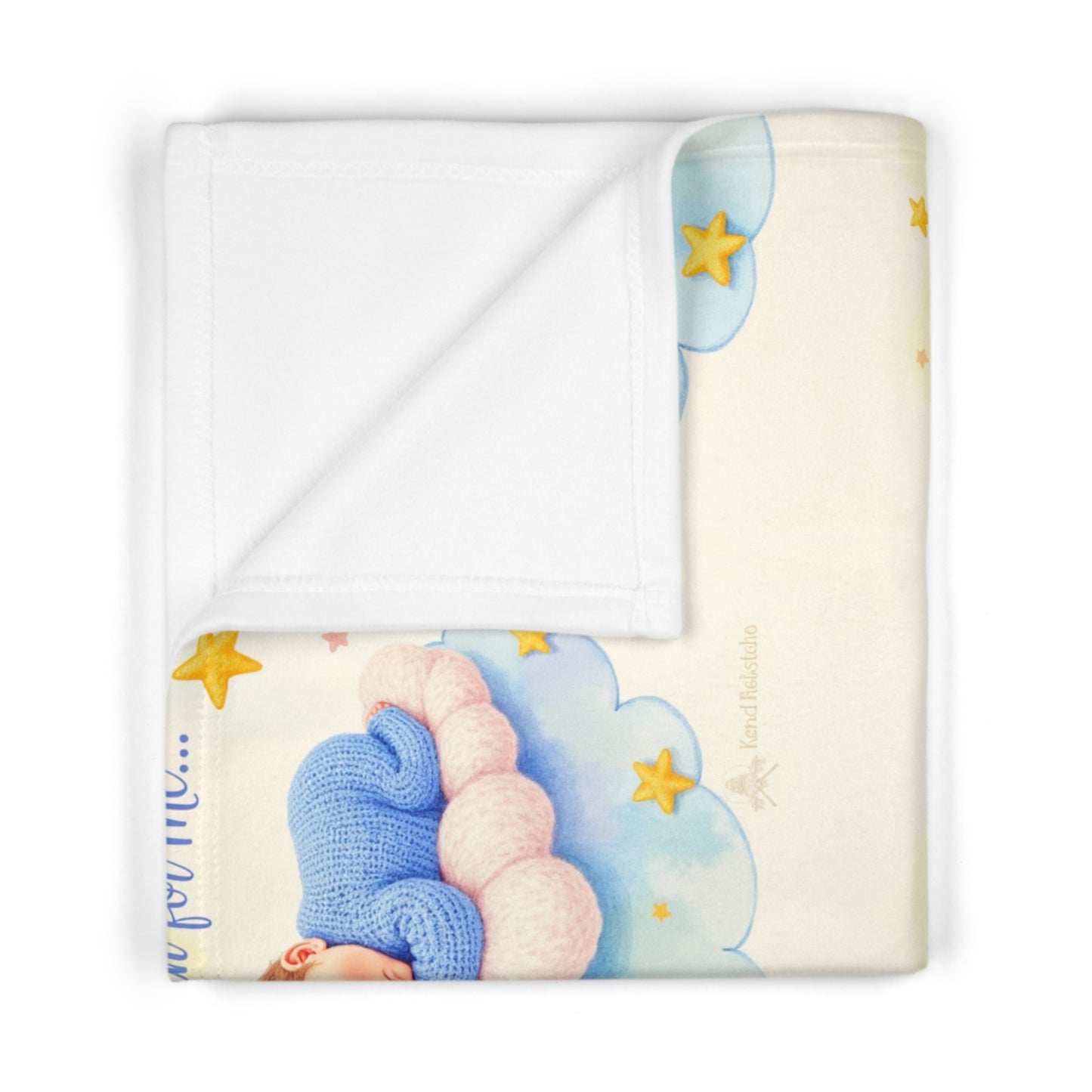 Baby Blanket — 'God Held a Plan for Me' Moon & Cloud Fleece Blanket (Newborn Shower Gift)