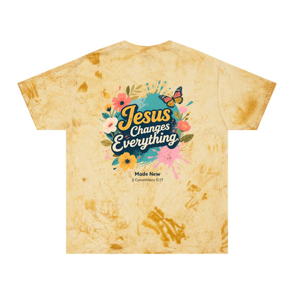 Jesus Changes Everything T-Shirt — Floral Butterfly Christian Tee