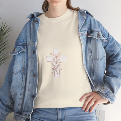 Floral Cross Tee — Delicate Bloom Christian T-Shirt | Meaningful gifts for teens and adults