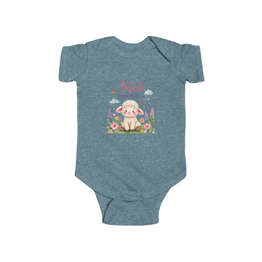 Personalized Infant Bodysuit — "I Am Loved" Bunny Floral Baby Onesie