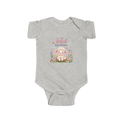Personalized Infant Bodysuit — "I Am Loved" Bunny Floral Baby Onesie