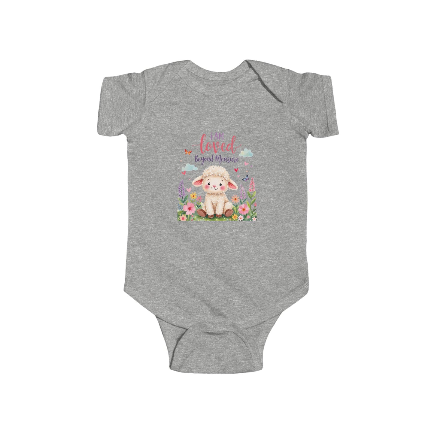 Infant Bodysuit — "I Am Loved" Bunny Floral Baby Onesie | Thoughtful Gift for baby shower