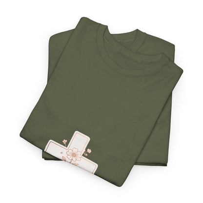 Floral Cross Tee — Delicate Bloom Christian T-Shirt | Meaningful gifts for teens and adults
