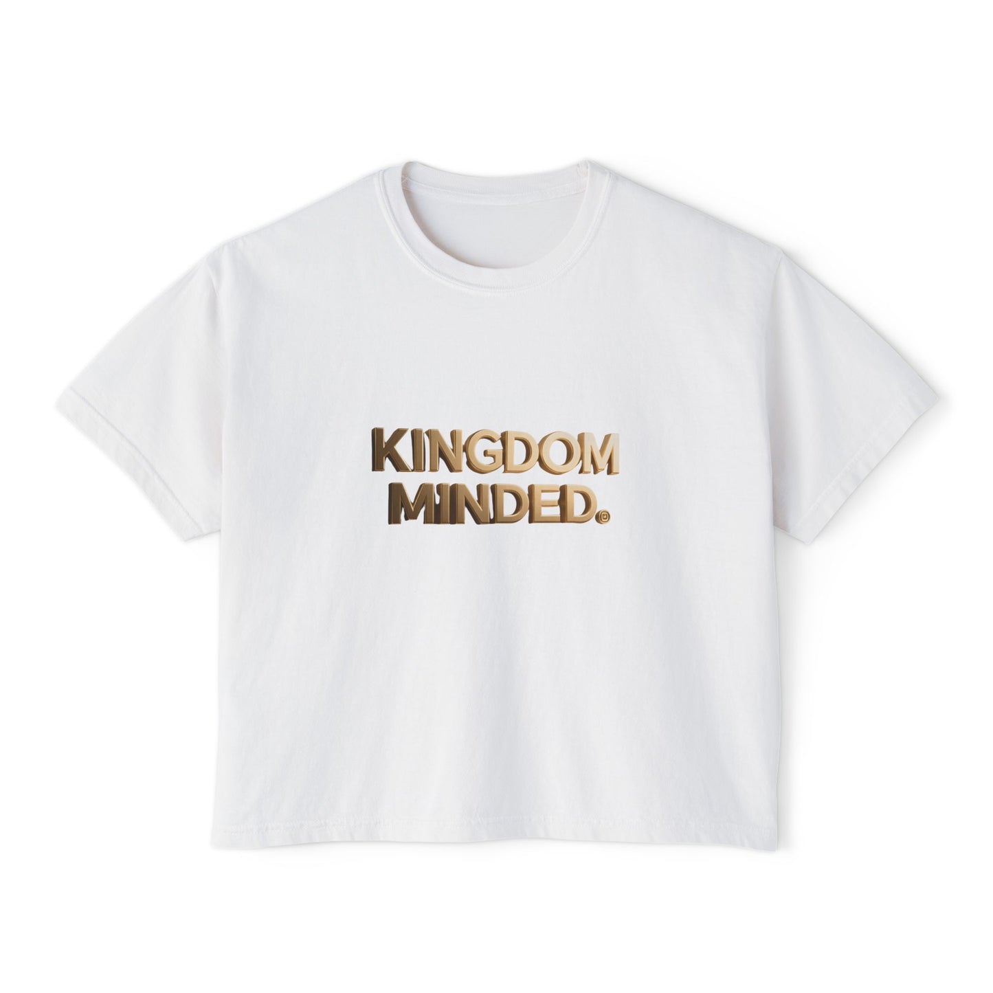Kingdom Minded Boxy Tee — Women's Faith-Inspired Cropped T-Shirt