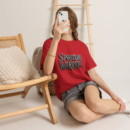 Spiritual Warrior T-Shirt — Gothic Lettering Faith & Strength Tee