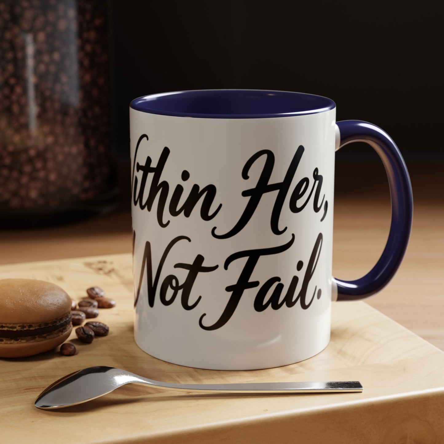 Inspirational Script Coffee Mug — "Strength Lives in Small, Steady Moments" (11/15 oz)