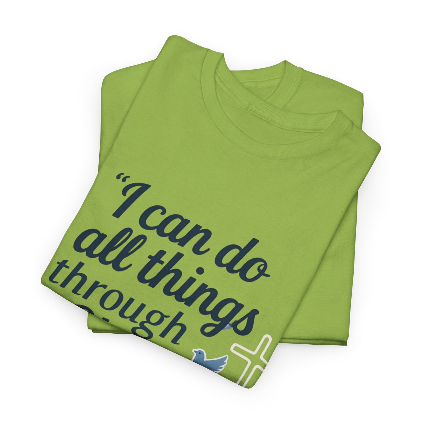Inspirational Christian T-Shirt - "I Can Do All Things Through Christ" Bible Verse Tee