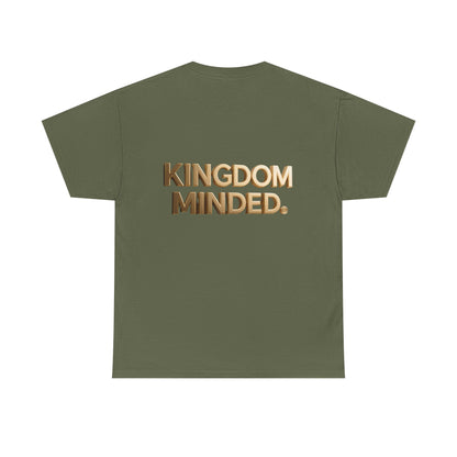 Faith & Focus Tee — Gold Typography Cotton Shirt