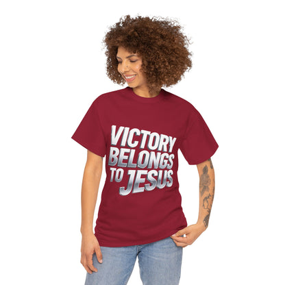 Victory Belongs to Jesus T-Shirt — Heavyweight Christian Faith Tee