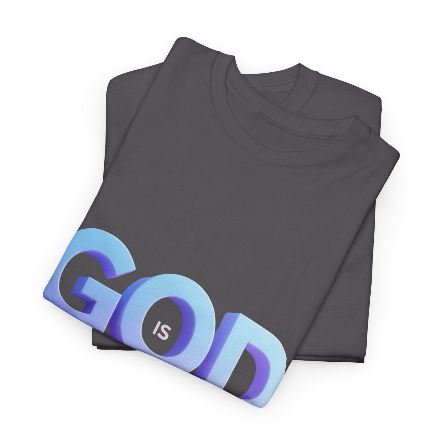God Greater Gradient Tee — Soft Blue & Lilac Faith Shirt