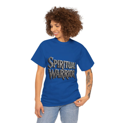 Spiritual Warrior T-Shirt — Gothic Lettering Faith & Strength Tee